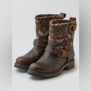Woolrich Baltimore Leather Wool Boots Java